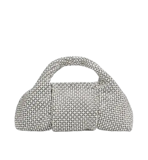 Crystal and pearl evening bag