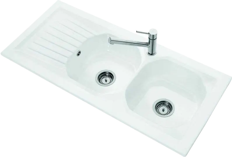 Evier 2 bacs à encastrer VILLEROY ET BOCH Nestor Plus (1130 x 510 mm) avec égouttoir - Céramique - Blanc
