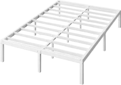 Zinus Felix Lit 2 personnes, Lit 140x190 cm, Cadre de lit en métal avec des lattes en métal, Hauteur 35.5 cm, Facile à Assembler