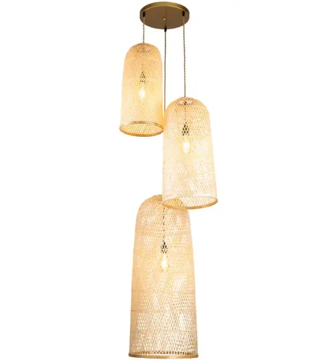 Three Lights Rattan Pendant Light
