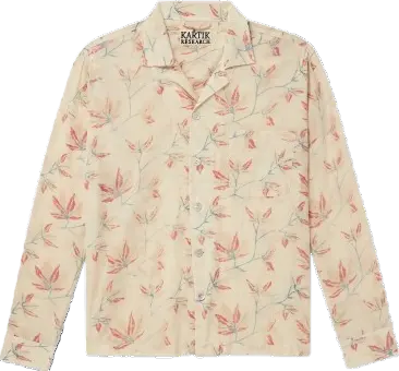 KARTIK RESEARCH Camp-Collar Floral-Print Cotton-Voile Shirt
