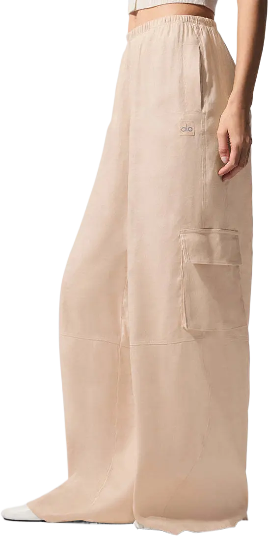 Linen Getaway Cargo Wide Leg Pant