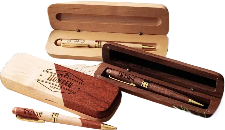 Custom Wood Pen Set, Wood Engraved Pen Holder, Personalized Gift for Dad, Father's Day Gift for Him, Graduation Gift Ideas for S